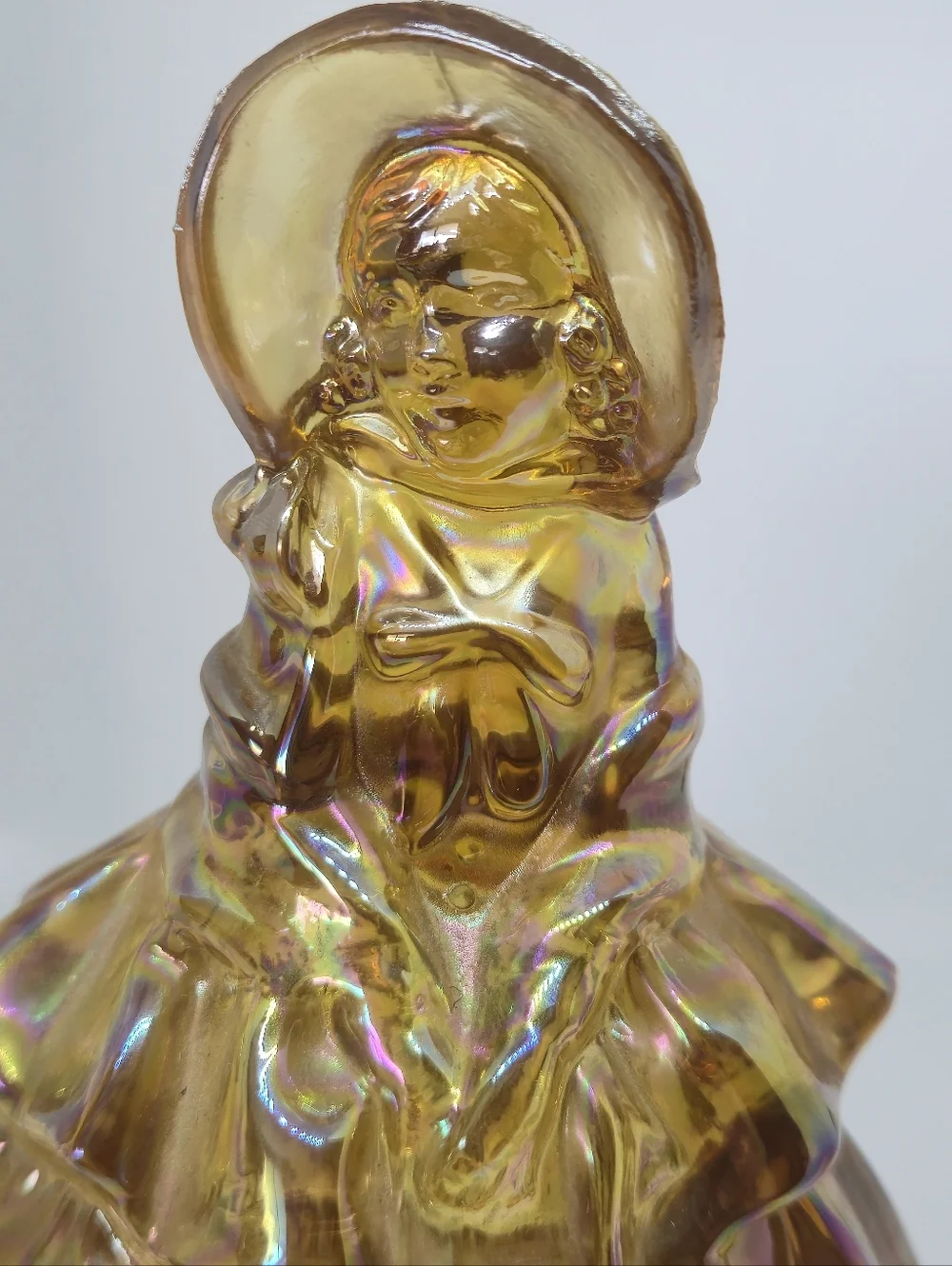 Wheaton Southern Belle Colonial Lady Marigold Iridescent Carnival Glass 6" - Picture 2 of 10